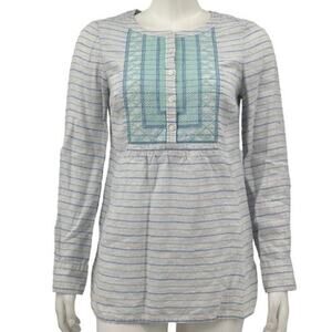Vineyard Vines 100% Linen Embroidered Preppy Tunic Coastal Cowgirl Womens‎ Sz 6